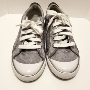 Coach Grey Satin Sneakers